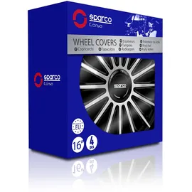 Sparco Satz Radzierblenden Treviso 16-Zoll Schwarz/Silber
