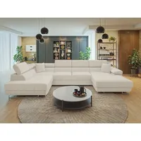 Mirjan24 Wohnlandschaft Torezio Bis Cord, mit Bettkasten und Schlaffunktion, Einstellbare Kopfstützen, 346x203x70-90 cm (Farbe: ...