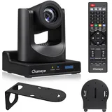 Chameye HDMI PTZ Camera 30x Optical Zoom AI Auto Tracking PTZ Camera with LCD Display, HDMI 3G-SDI IP 1080P 60fps PoE Live Streaming PTZ Camera for Church Worship Education Events, C730 Black