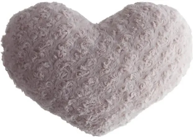 5five Weiches Bouclé-Herzkissen 28 x 36 cm, Rosé-Pink