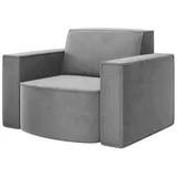 Fun Möbel Sessel Designersessel PALMA in Stoff Opera Velvet, grau