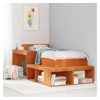 VidaXL Nachttisch mit Schreibtisch Wachsbraun 222x122x75 cm Massivholz