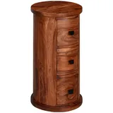 Wohnling Kommode Sheesham massiv, 3 Schubladen, 35x65x35 cm, Wohnzimmer, Kommoden - Sideboards, Kommoden