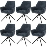 MCW Esszimmerstuhl MCW-G67 Chenille dunkelblau 6er Set