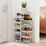 ZIHESY Schuhregal Metall Vertikales Schuhablage Offener Schuhschrank Hoch, Schuh-Organizer für Flur Schlafzimmer Eingangsbereich, Einfache Montage(White,79cm/31.1in)