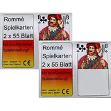 Gravidus Kartenset 4er Set 55 Blatt für Rommé Canasta Skat Kartenspiel– Französisches Blatt & Hochwertige Qualität