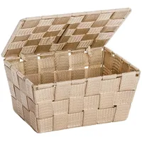 Wenko Aufbewahrungskorb Badkorb mit Deckel Adria 19 x 10 x 14 cm beige