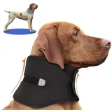 Refttenw Schutzkragen Verstellbare Hundehalskrause, atmungsaktiv, reflektierendes Design schwarz S