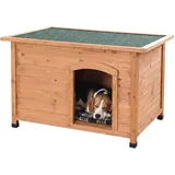 Relaxdays Hundehütte aus Holz 0 x 0 x 0 cm Dunkelgrün/Orange