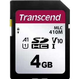 Transcend 410M Flash-Speicherkarte 4 GB U1, UHS-I), Speicherkarte, Schwarz