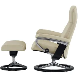 Stressless Relaxsessel Leder 91 x 102 x 79 cm creme mit Hocker