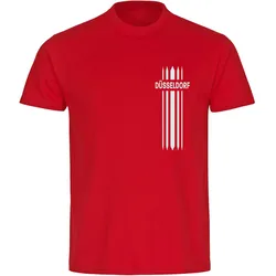 multifanshop Kinder T-Shirt - Düsseldorf - Streifen - Druck weiß - Kind