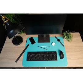 Exacompta 29813E Schreibunterlage Teksto, aus RPET-Filz (gewonnen aus dem Recycling von Plastikflaschen), Format 50 x 65 cm, wassergrün, wird gerollt geliefert, perfekt für Büro und Homeoffice