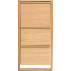 Schuhkommode WOODMAN "NewEst", braun (eichefarben), B:67cm H:138cm T:28cm, Sideboards, Breite 67 cm, mit 3 Klappen, Holzfurnier aus Eiche