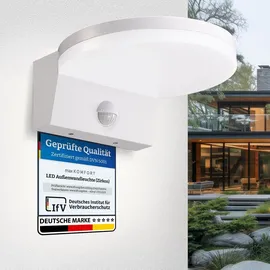 Maxkomfort GmbH Außenwandleuchte Kunststoff 15 W 1600 lm inkl. Bewegungsmelder weiß