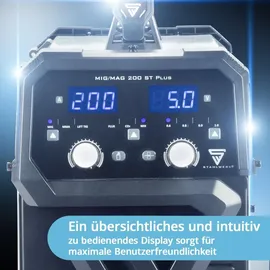 STAHLWERK Schweißgerät MIG MAG 200 ST Plus Schutzgas-schweißgerät IGBT mit 200 A
