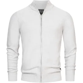 Indicode Strickjacke "Marland", Herren, Gr. XXL, grau (lt grau mix), Strick, Obermaterial: 100% Baumwolle, meliert, normal, hoch geschlossener Ausschnitt, Strickjacken Strickjacke