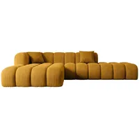 altdecor Ecksofa, Ottomane links, OLEA-L2 - 289x176x71 cm Senfgelb