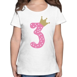 Shirtracer T-Shirt Dritter Krone Mädchen – 3. Geburtstag – Mädchen Kinder T-Shirt tshirt ich bin 3 weiß 152 (12/13 Jahre)