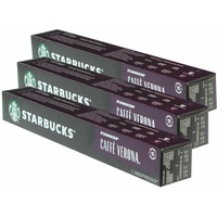 Starbucks Caffè Verona Kaffee 3er Set Dark Roast Nespresso kompatibel 30 Kapseln