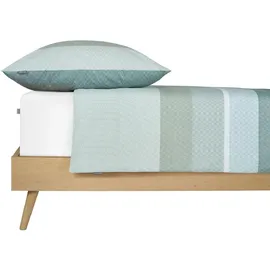 SCHIESSER Endy Stripes Gestreift Grün 135 x 200 cm + 80 x 80 cm
