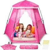 LuxusKollektion Wurfzelt Kinderzelt Prinzessin Rosa Pop Up Spielzelt 200x99x135cm Stern