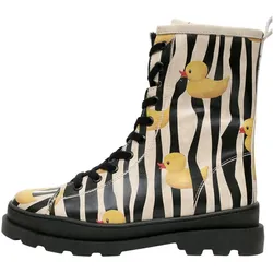 Stiefelette DOGO "Gisele Let's Find A Place To Get Lost Damen Stiefel / Female", Damen, Gr. 38, Normalschaft, gelb (beige, gelb), Lederimitat, Schuhe, Vegan