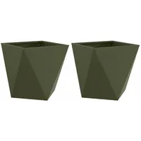 VidaXL Pflanzkübel 2 Stk Olive Grün 40 x 40