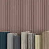 WAVE Lamellen 2,75m HEXIM - MDF Holz Lamellenwand Wandpaneele Lamellenverkleidung Wandverkleidung Lamellenpaneele Holzpaneele Natur (16 Paneele & Zubehör, Wave De Luxe Mauve)