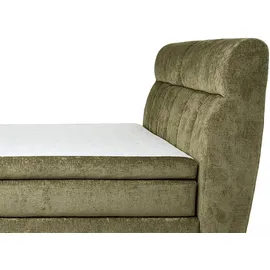 Jockenhöfer Boxspringbett JOCKENHÖFER GRUPPE "Queen, inklusive Strauraum/Bettkasten", grün (grün 460, 23), B:195cm L:230cm, Bezug Bett: Chenille (100% Polyester);Topper und Matratzenspiegel: 100% Polyester, Komplettbetten, Boxspringbett, 7-Zonen-TTFK-Matratze,