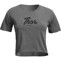 Thor Script Crop Damen T-Shirt, grau, Größe XL