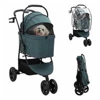 VidaXL Faltbarer Haustierwagen Verstellbar Grün 78 x 54 x