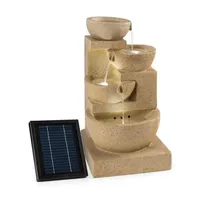 blumfeldt Wasserspiel Korinth Zierbrunnen, 39 cm Breite, (Set, inkl. Pumpe,Solarpanel;LED-Beleuchtung und Anschlussmaterial), spring zimmer zier brunnen led-beleuchtung terasse solar outdoor beige