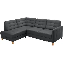Ecksofa EXXPO - SOFA FASHION "Elio, kompakt und komfortabel, bequem, zeitloses Design, L-Form", schwarz, B:228cm H:84cm T:174cm, Sofas, wahlweise mit Bettfunktion und Bettkasten