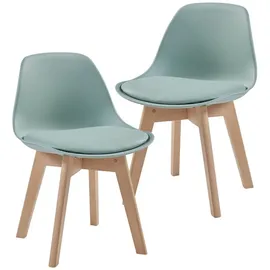 [en.casa] Kinderstuhl Elvdal 56 x 38 x 33 cm Buche grün mintgrün