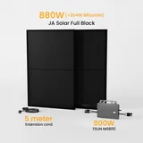 Powerness Balkonkraftwerk Set, 870/880Wp Bifaziale Solaranlage, 800W TSUN TSOL-MS800 Wechselrichter, JA Solar Solarmodul Sonderangebot