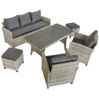 Green Spirit Rattan Gartenlounge Set Alpina II Grau