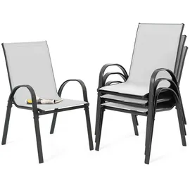 avestar Gartenstuhl 4er Set 4 x 59 x 59 x 88 cm grau/schwarz