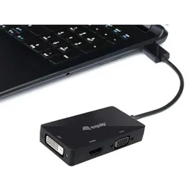 Equip DisplayPort-zu-VGA-/HDMI-/DVI-Adapter 0,24 m Schwarz