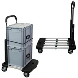 Proregal Klappbarer Profi-Transportwagen TAURUS 150 HxBxT 97x53-76x46cm | Traglast 150kg Höhenverstellbarer Griff | Transporthilfe Klappwagen