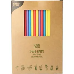 Papstar 3000 Shake-Halme aus Papier `pure` Ø 8 mm · 25 cm bunt Strohhalme Trinkhalme farbig sortiert