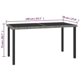 vidaXL Garten-Essgruppe 7-tlg. Grau
