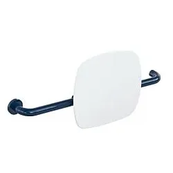 Hewi 801 Rückenstütze 801.51.9261L50 Wandabstand 150mm, Ausführung links, Lehne signalweiß, stahlblau
