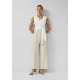 s.Oliver Fließender Jumpsuit mit Bindegürtel und Eingrifftaschen - beige|creme - 34