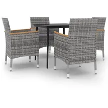 vidaXL Garten-Essgruppe 5-tlg. Grau