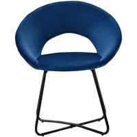 Sam SAM® Schalenstuhl Samtbezug blau Gestell schwarz LENNY