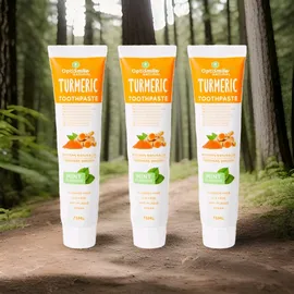 OptiSmile Kurkuma Zahnpasta natürliche Antiplaque Zahncreme vegan fluoridfrei Minze 75 ml