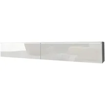 Mirjan24 Tv-Lowboard 180x30 cm Weiß Hochglanz Holzwerkstoff