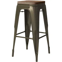 2er-Set Tolix Barhocker | Rost Matt | Metall | Industrial Barstuhl, Industrie Barhocker