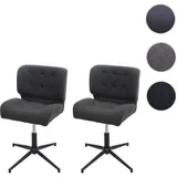 Mendler 2er-Set Esszimmerstuhl HWC-H42, Drehstuhl Stuhl, h√∂henverstellbar drehbar Stoff/Textil dunkelgrau, Fu√ü schwarz